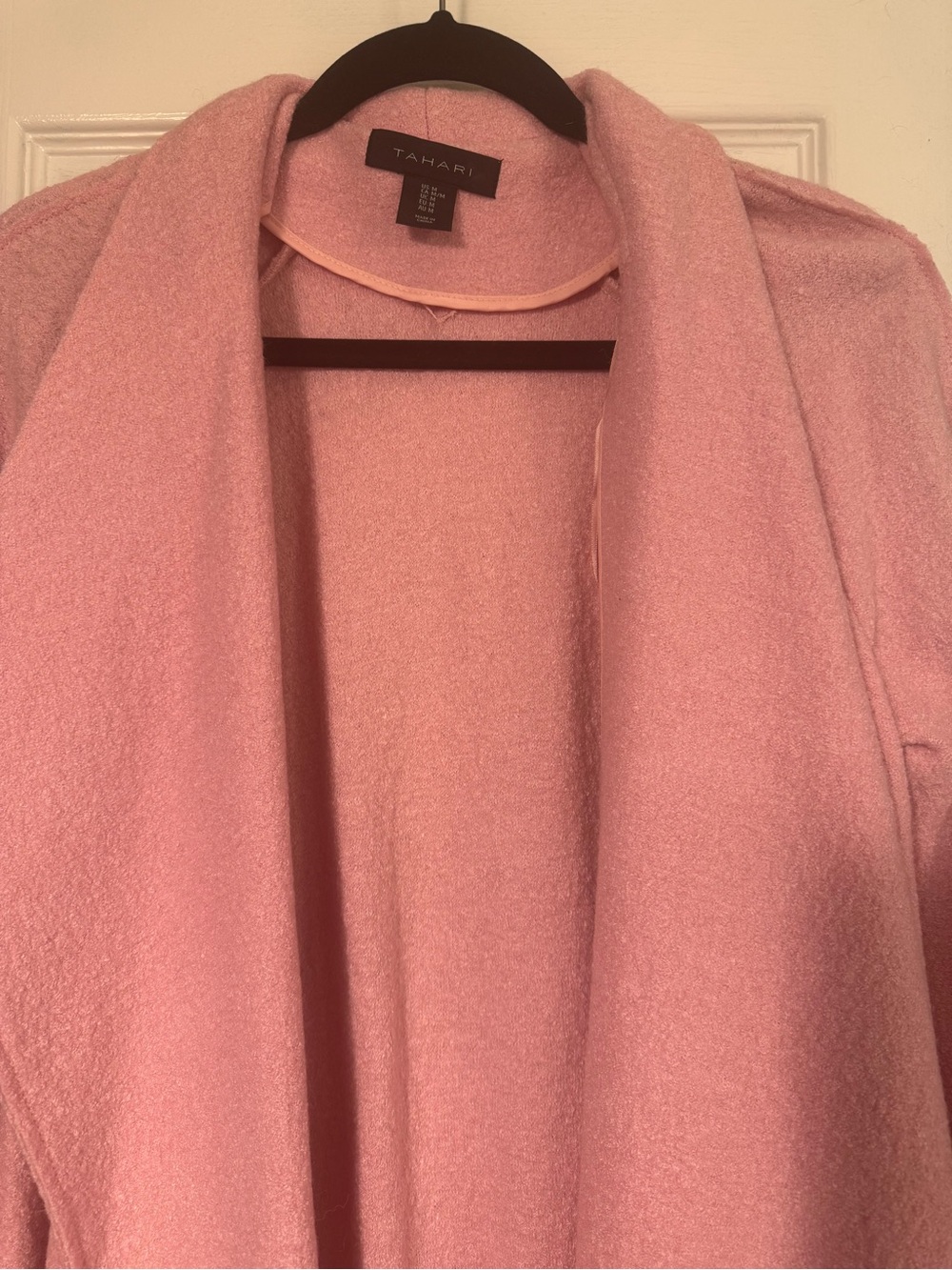 TAHARI Mauve Pink Wool Blend Open Front Coat - Picture 3 of 9